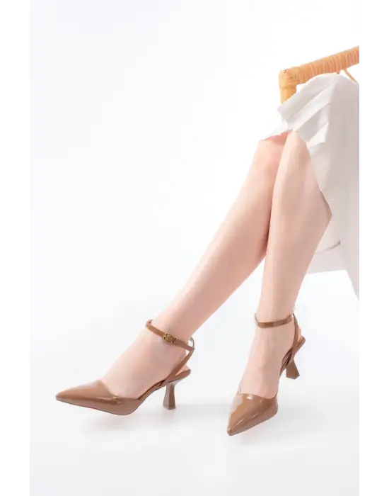 St-004 Vizon Rugan Günlük 7 Cm Topuklu Bayan Ayakkabı