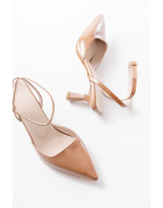 St-004 Vizon Rugan Günlük 7 Cm Topuklu Bayan Ayakkabı