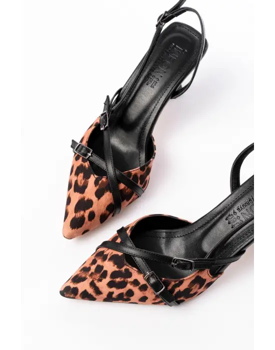 Leopar Günlük 7 Cm Topuklu Bayan Ayakkabı