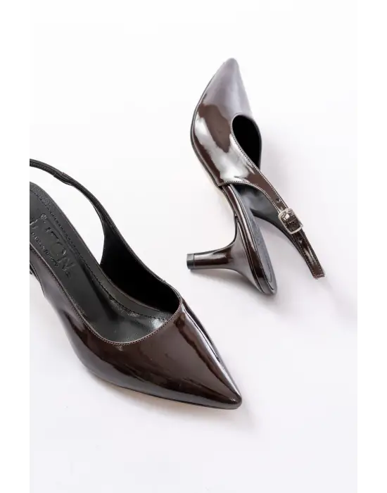 St-1152 Bebe Mavi Rugan Günlük 7 Cm Topuklu Kadın Ayakkabı