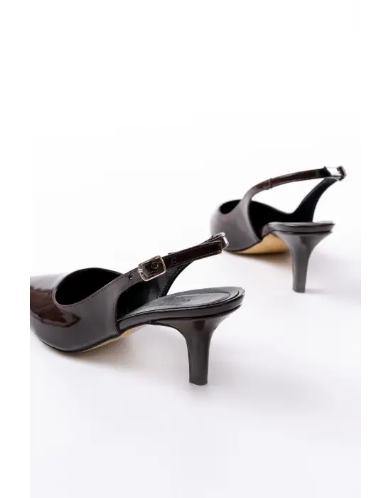 St-1152 Bebe Mavi Rugan Günlük 7 Cm Topuklu Kadın Ayakkabı