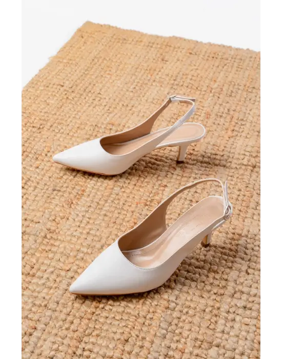 ST-1152 Beyaz Günlük 7 cm Topuklu Kadın Ayakkabı