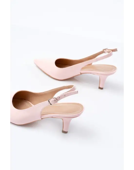 ST-1152 Pembe Rugan Günlük 7 cm Topuklu Kadın Ayakkabı