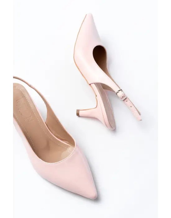 ST-1152 Pembe Rugan Günlük 7 cm Topuklu Kadın Ayakkabı