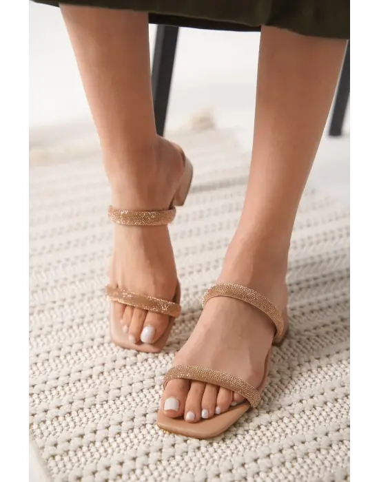 Stella Kalın Topuklu Nude Kadın Terlik