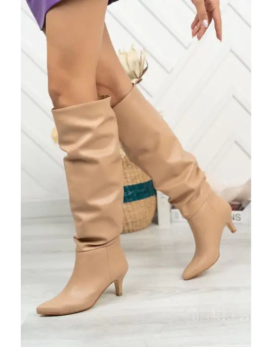 Nut Körüklü İnce Topuklu Günlük Kadın Çizme