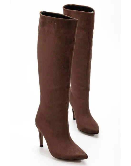 Syt-2004 Kahverengi Süet Günlük Bayan Çizme