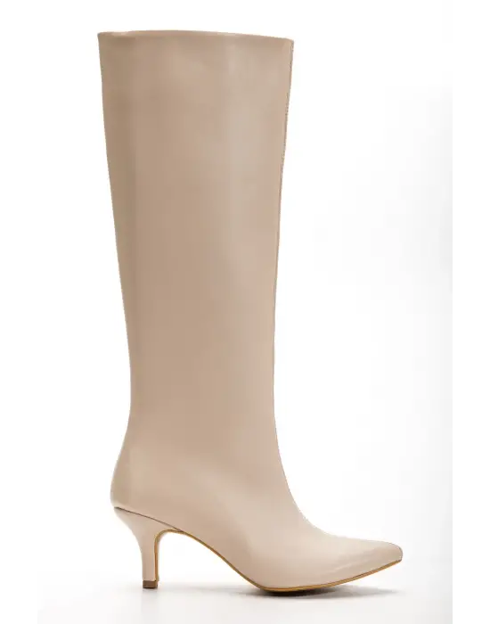 Syt-2025 Bej Cilt Günlük Kadın Çizme