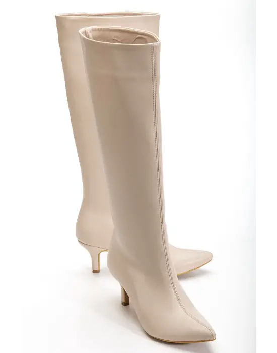 Syt-2025 Bej Cilt Günlük Kadın Çizme