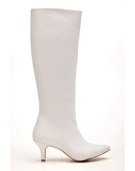 Syt-2025 Beyaz Cilt Günlük Kadın Çizme