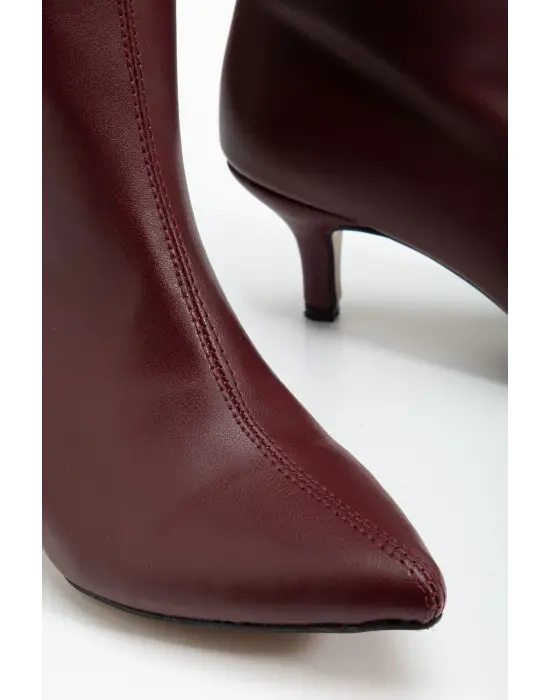 Syt-2025 Bordo Cilt  Günlük Kadın Çizme
