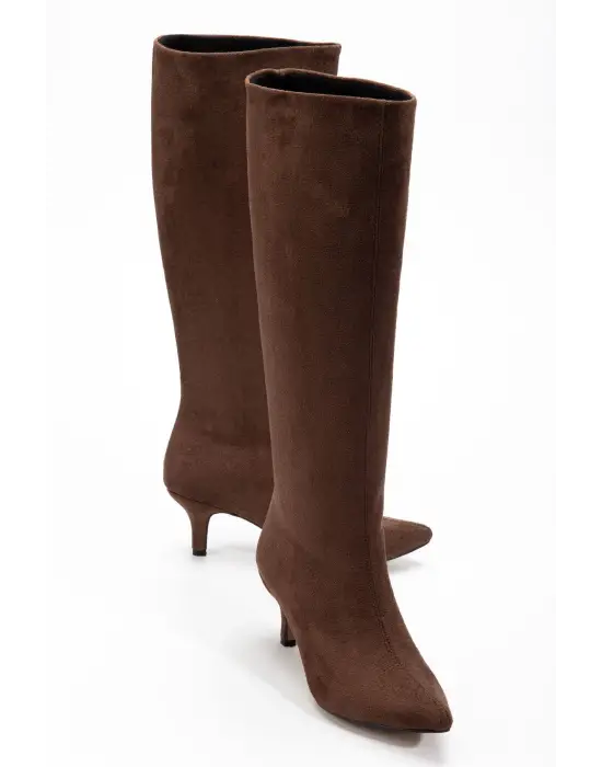 Syt-2025 Kahve Süet Günlük Kadın Çizme