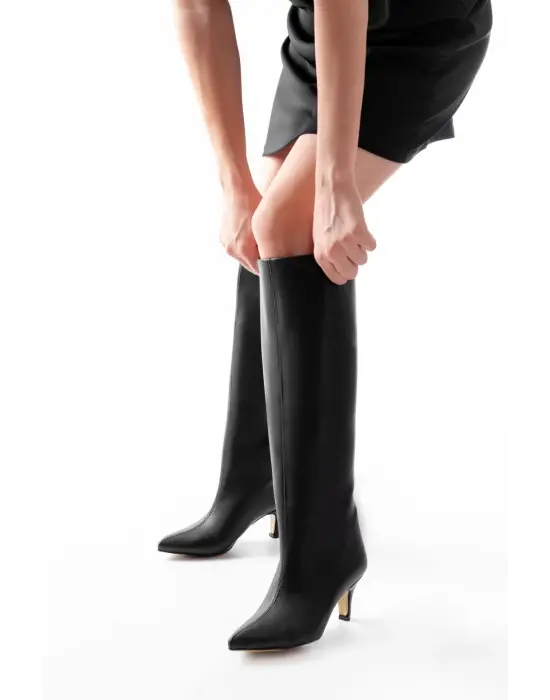 Syt-2025 Siyah Cilt  Günlük Kadın Çizme