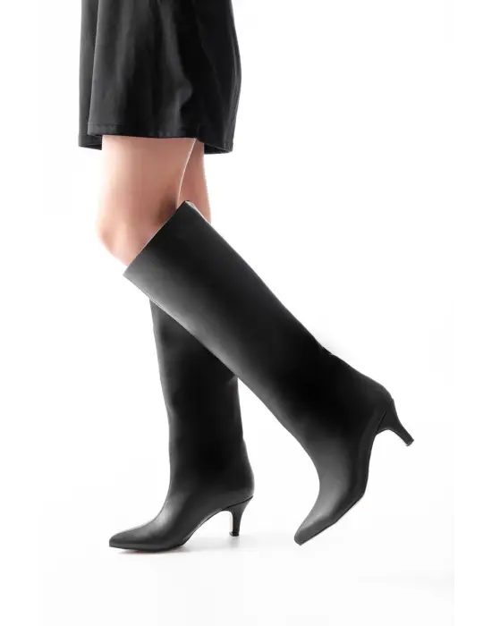 Syt-2025 Siyah Cilt  Günlük Kadın Çizme