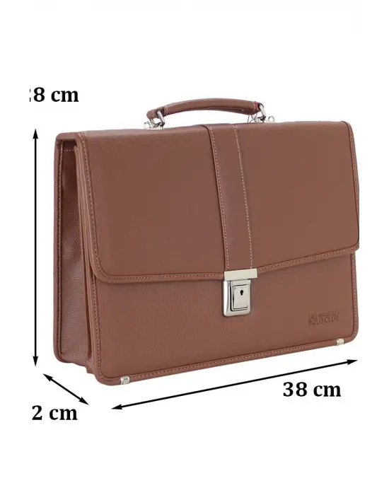 Taba Vintage Klasik Tarz A4 Kağıt Uyumlu Evrak Çantası