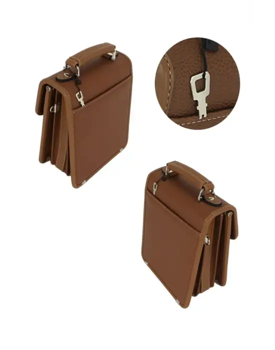 Taba Vintage Tarz Erkek Suni Deri Omuz ve El Çantası