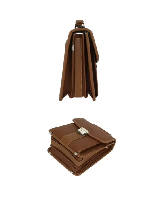 Taba Vintage Tarz Erkek Suni Deri Omuz ve El Çantası