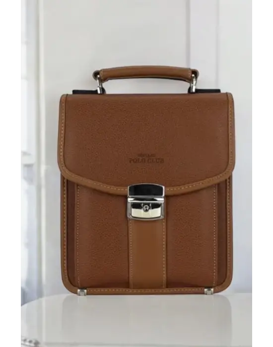 Taba Vintage Tarz Erkek Suni Deri Omuz ve El Çantası