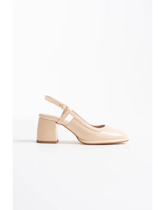 Taila Açık Sarı Rugan Kadın Topuklu Ayakkabı