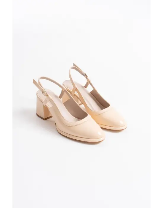 Taila Açık Sarı Rugan Kadın Topuklu Ayakkabı