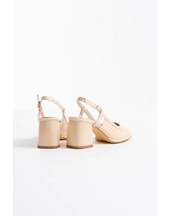 Taila Açık Sarı Rugan Kadın Topuklu Ayakkabı