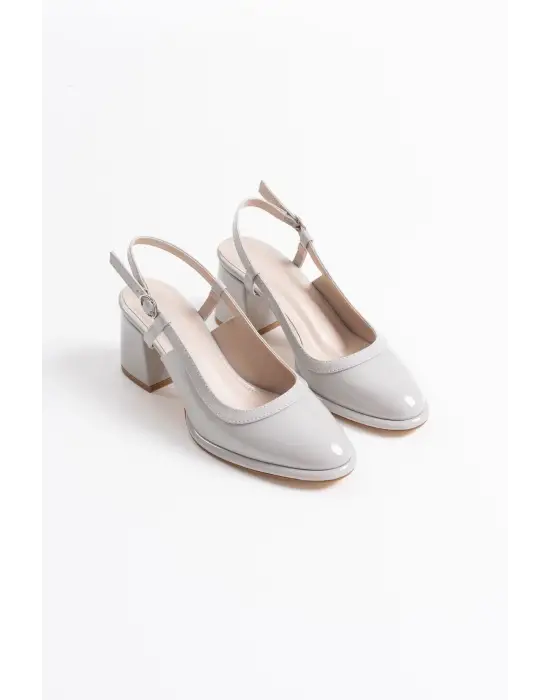 Taila Gri Rugan Kadın Topuklu Ayakkabı