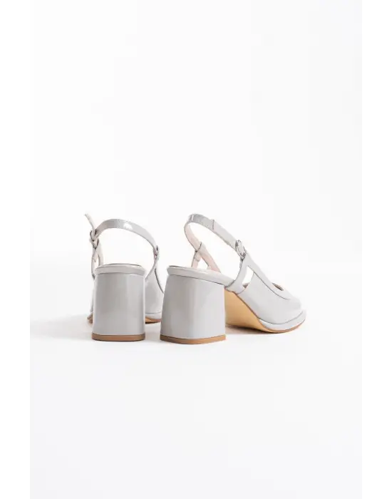 Taila Gri Rugan Kadın Topuklu Ayakkabı