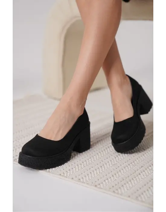 Talya Siyah Süet Kadın Günlük Ayakkabı