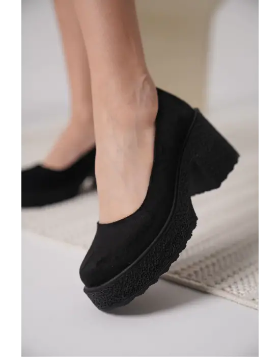 Talya Siyah Süet Kadın Günlük Ayakkabı