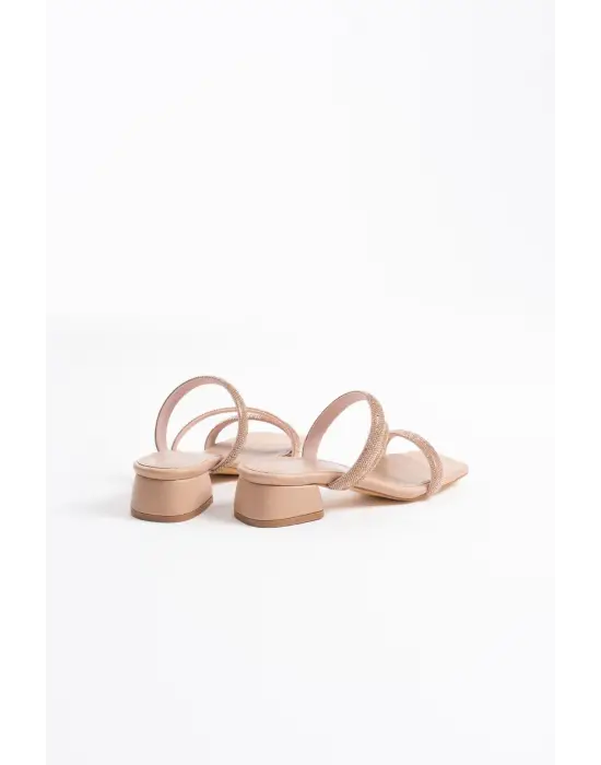 Tanya Nude Kadın Taşlı Terlik