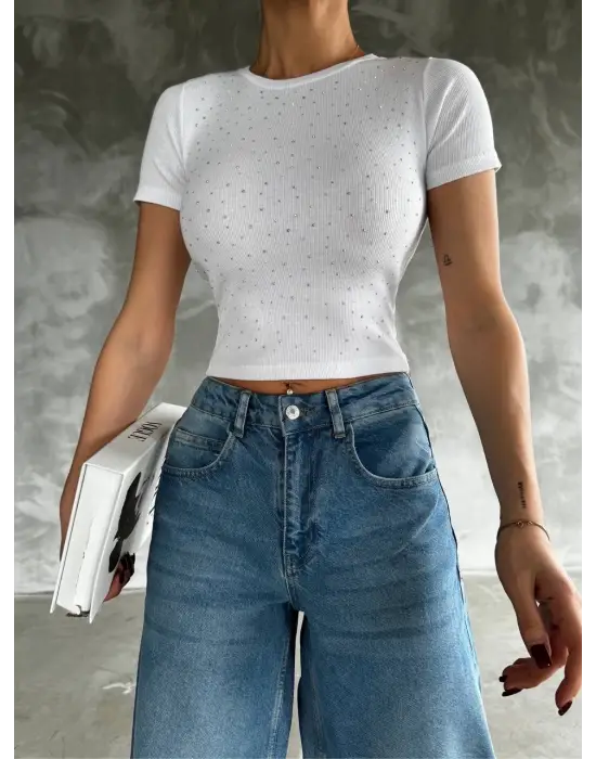 Taş Baskılı Kaş Korse Bluz