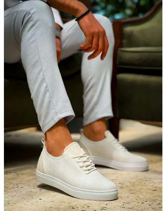 Tb-101 Terzi Bey Beyaz Triko Bağcıklı Günlük Erkek Ayakkabı