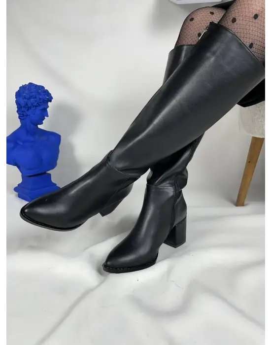 Tb-505 Terzi Bey Kömür Cilt Günlük Kadın Çizme