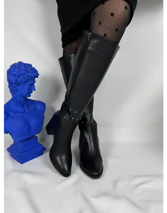 Tb-505 Terzi Bey Kömür Cilt Troklu Günlük Kadın Çizme