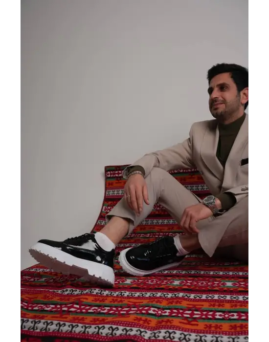 Tb-702 Terzi Bey Siyah Rugan Günlük Erkek Ayakkabı