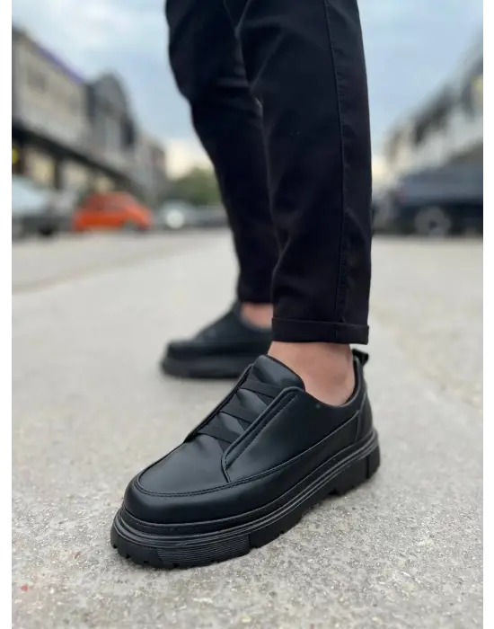 Tb-703 Terzi Bey Kömür Cilt Lastikli Günlük Erkek Ayakkabı