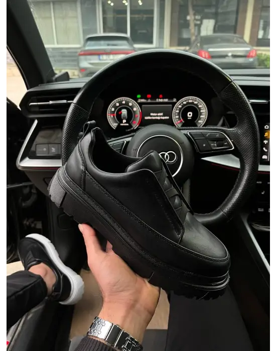 Tb-703 Terzi Bey Kömür Cilt Lastikli Günlük Erkek Ayakkabı