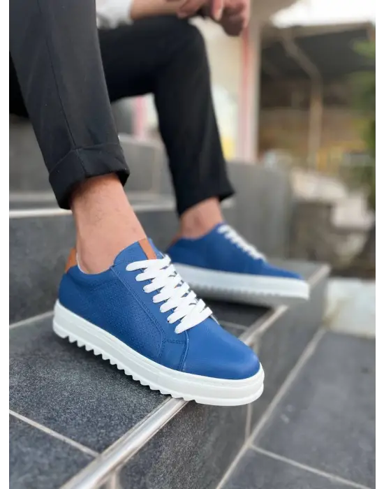 Tb-dx2 Terzi Bey Mavi Deri Günlük Erkek Ayakkabı