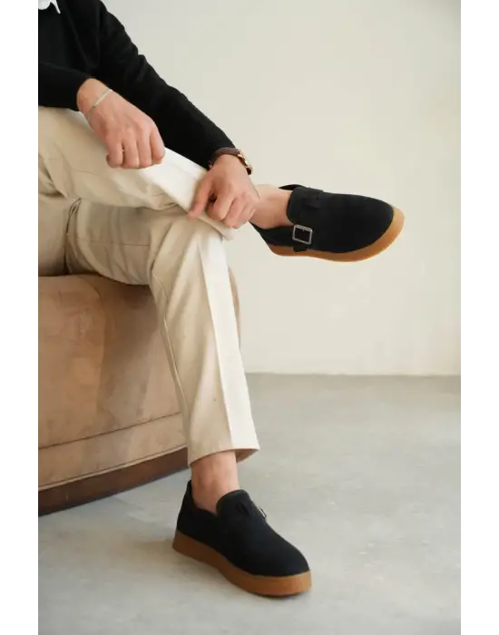 Tb-kx1 Terzi Bey Lacivert Kahve Taban Kürklü Günlük Erkek Ayakkabı