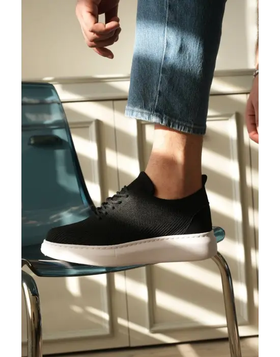 Tb-m101 Terzi Bey Siyah Triko Bağcıklı Günlük Erkek Ayakkabı