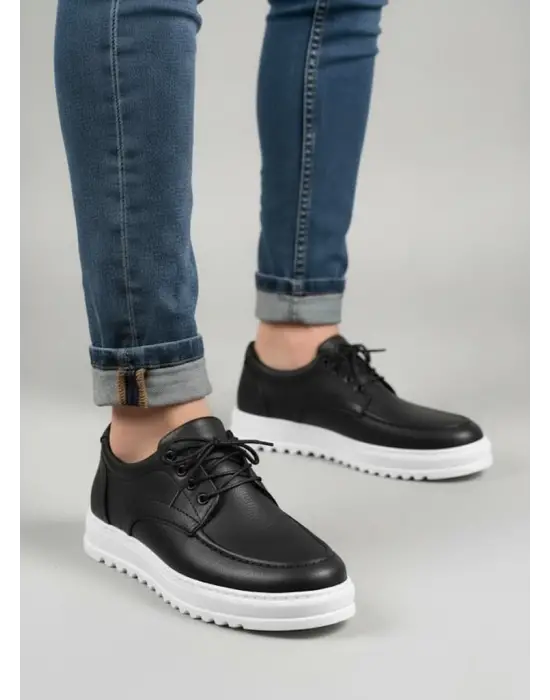 Tb-t12x Arts Bağcıklı Cilt Erkek Günlük Spor Klasik Ayakkabı Cbt - Siyah