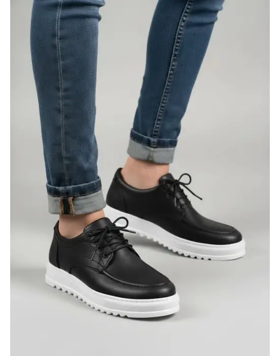 Tb-t12x Arts Bağcıklı Cilt Erkek Günlük Spor Klasik Ayakkabı Cbt - Siyah