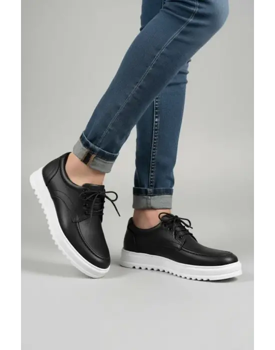 Tb-t12x Arts Bağcıklı Cilt Erkek Günlük Spor Klasik Ayakkabı Cbt - Siyah