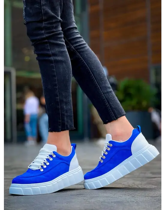 Tb-x10 Terzi Bey Sax Süet Beyaz Yüksek Taban Günlük Spor Ayakkabı