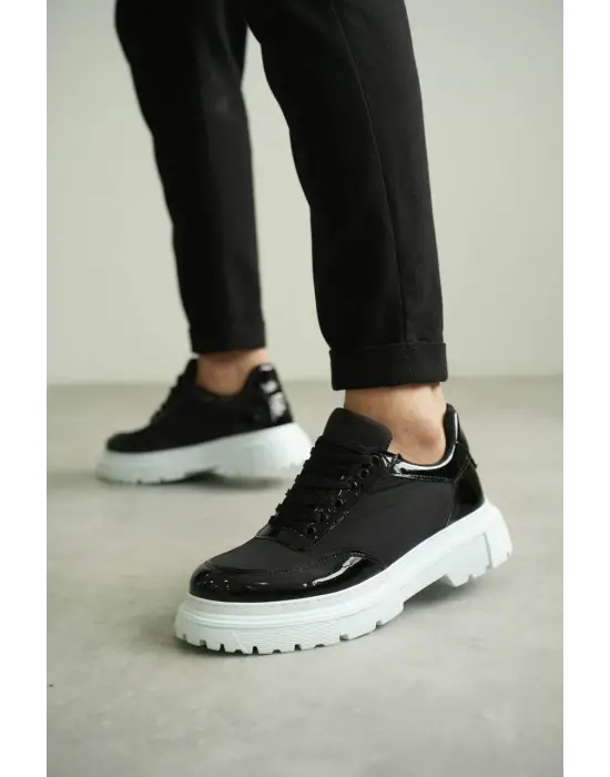 Tb-x201 Terzi Bey Siyah Rugan Paraşüt Günlük Erkek Ayakkabı