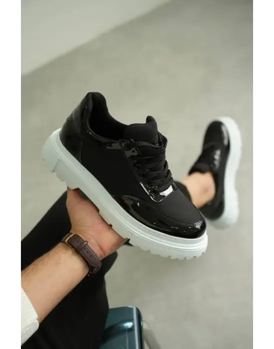 Tb-x201 Terzi Bey Siyah Rugan Paraşüt Günlük Erkek Ayakkabı