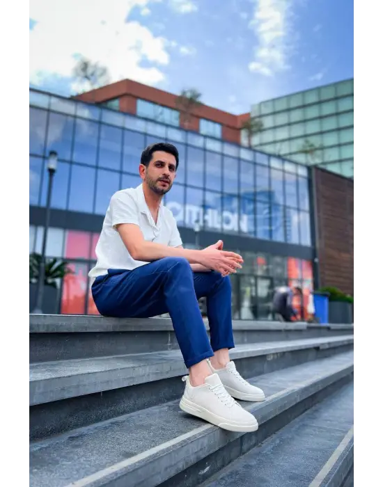 Tb-x204 Terzi Bey Bej Keten Bej Yüksek Taban Günlük Erkek Spor Ayakkabı