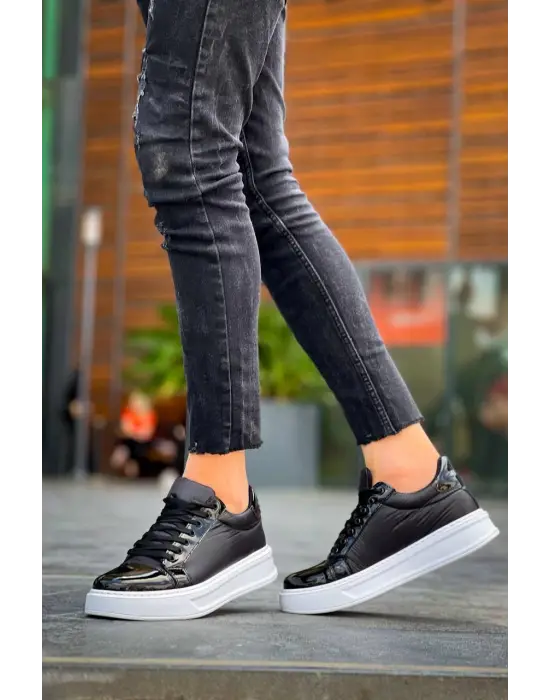 Tb-x46 Terzi Bey Siyah Rugan Bağcıklı  Günlük Erkek Ayakkabı