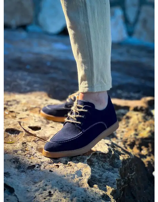 Tb-x5 Terzi Bey Lacivert  Süet Bağcıklı  Günlük Erkek Ayakkabı