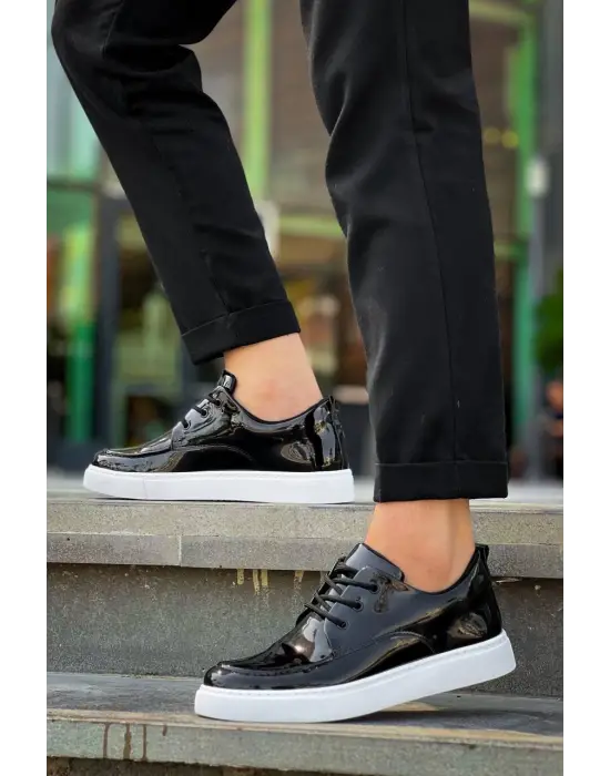 Tb-x5 Terzi Bey Siyah Rugan Günlük Erkek Ayakkabı